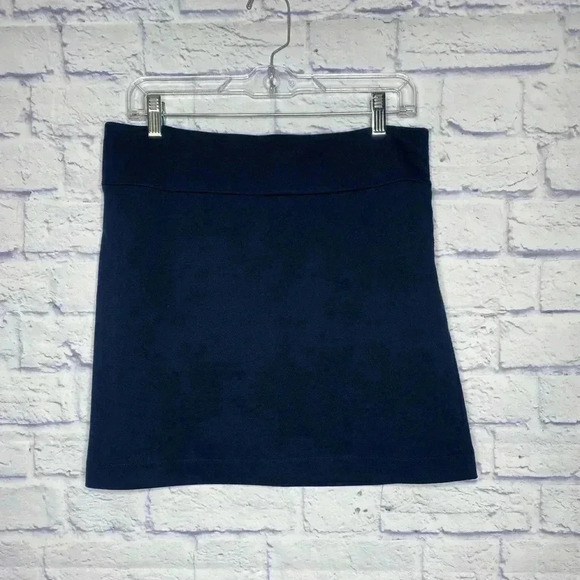 Banana Republic Navy Blue Stretch Casual Lined Skirt - Picture 2 of 6